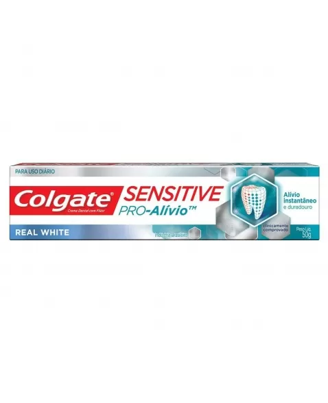 CREME DENTAL COLGATE SENSITIVE PRÓ ALÍVIO REAL WHITE 50G