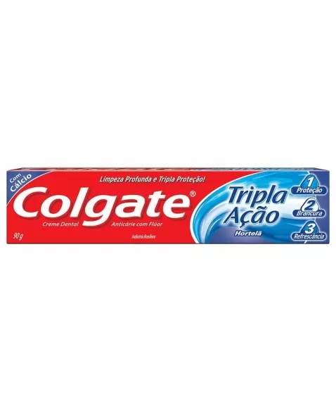 CREME DENTAL COLGATE TRIPLA AÇÃO HORTELÃ 90G