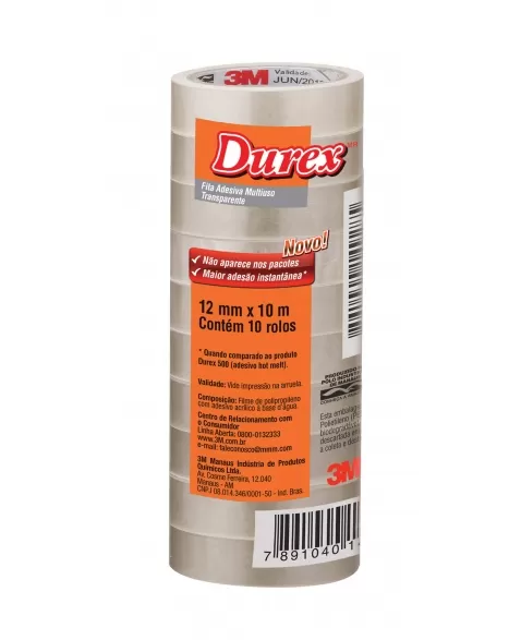 DUREX TRANSPARENTE 12MM X 10M COM10