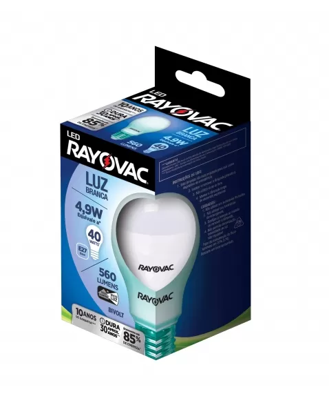 LÂMPADA LED RAYOVAC 4,9W 560LM BIVOLT