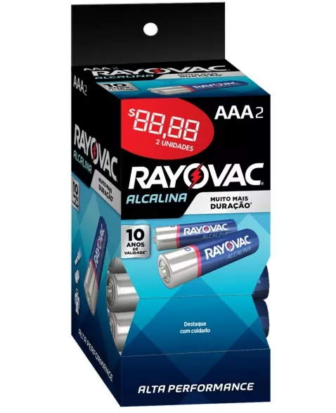 PILHA RAYOVAC ALCALINA AAA 32 UNIDADES