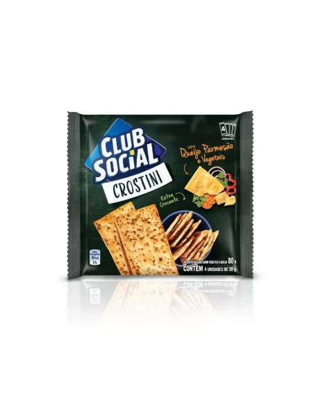 CLUB SOCIAL CROSTIN QUEIJO PARMESÃO E VEGETAIS 4 UNIDADES DE 20G