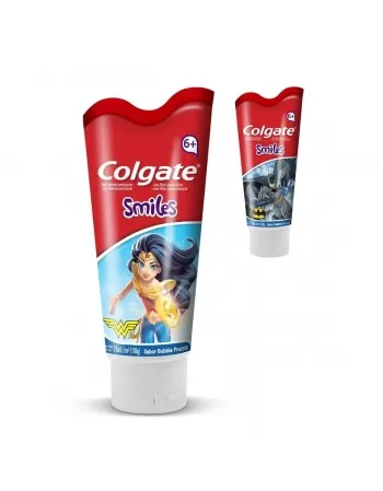 CREME DENTAL COLGATE SMILES BATMAN & MULHER MARAVILHA 100G