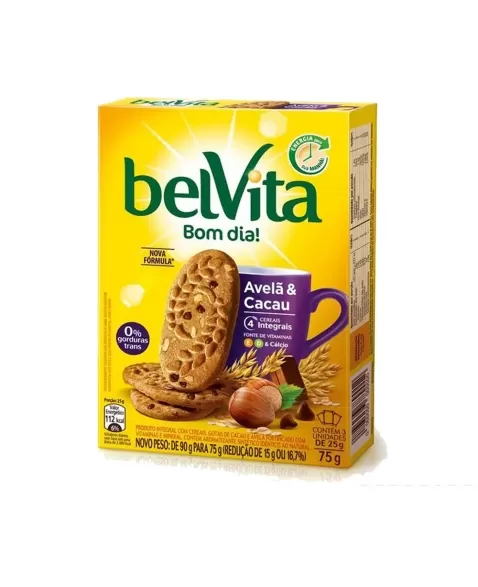 BISCOITO BELVITA AVELÃ E CACAU 3 UNIDADES DE 25G