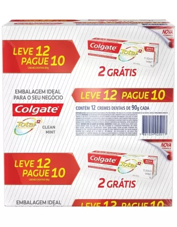 CREME DENTAL COLGATE TOTAL 12 CLEAN MINT 90G LEVE 12 PAGUE 10