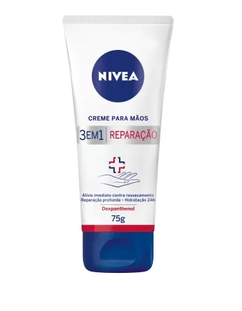 NIVEA CREME PARA AS MÃOS 3 EM 1 - REPARAÇÃO - DEXPANTHENOL 75G