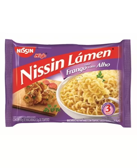 NISSIN LÁMEN SABOR FRANGO COM ALHO 85G