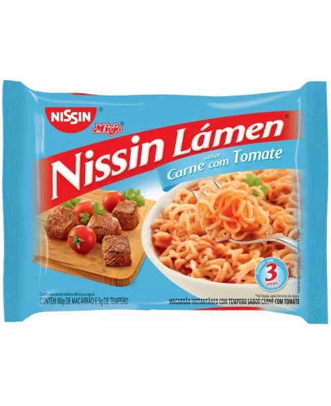 NISSIN LÁMEN SABOR CARNE COM TOMATE 85G