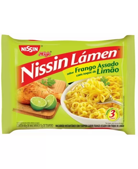 NISSIN LÁMEN SABOR FRANGO ASSADO COM TOQUE DE LIMÃO 85G