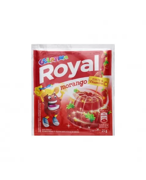 GELATINA ROYAL MORANGO 15 UNIDADES DE 25G