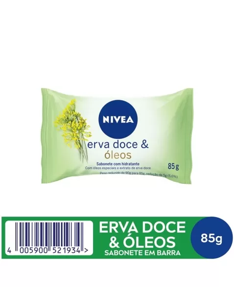 SABONETE EM BARRA NIVEA ERVA DOCE & ÓLEOS COM HIDRATANTE 85G