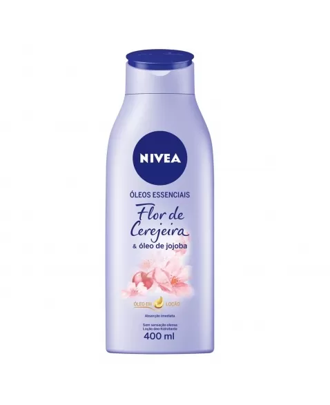 BODY HIDRATANTE NIVEA ÓLEOS ESSENCIAIS - FLOR DE CEREJEIRA E ÓLEO DE JOJOBA 400ML