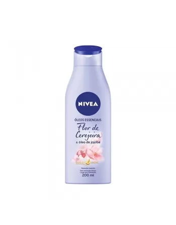 BODY HIDRATANTE NIVEA ÓLEOS ESSENCIAIS - FLOR DE CEREJEIRA E ÓLEO DE JOJOBA 200ML