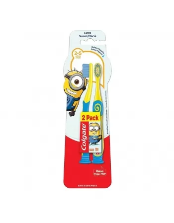 ESCOVA DENTAL COLGATE MINIONS 2 - 5 ANOS 2 UNIDADES