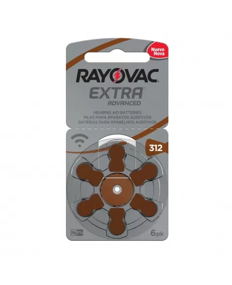 PILHA AUDITIVA RAYOVAC EXTRA ADVANCED TAM312 COM 6 UNIDADES