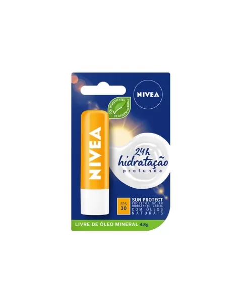 LIP CARE NIVEA SUN PROTECT PROTETOR SOLAR LABIAL FPS30 4,8G