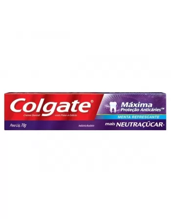 CREME DENTAL COLGATE MÁXIMA PROTEÇÃO ANTICÁRIES MAIS NEUTRAÇÚCAR 70G