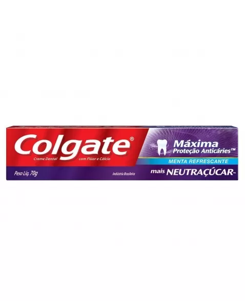 CREME DENTAL COLGATE MÁXIMA PROTEÇÃO ANTICÁRIES MAIS NEUTRAÇÚCAR 70G