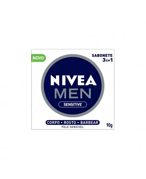 SABONETE EM BARRA NIVEA MEN SENSITIVE 3 EM 1 90G BOX