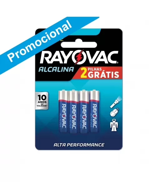 PILHA ALCALINA RAYOVAC AAA LEVE 6 PAGUE 4