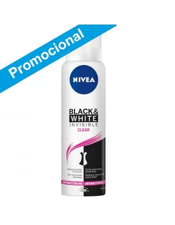 DESODORANTE AEROSOL NIVEA INVISIBLE FOR BLACK & WHITE CLEAR LEVE 200 PAGUE 150ML