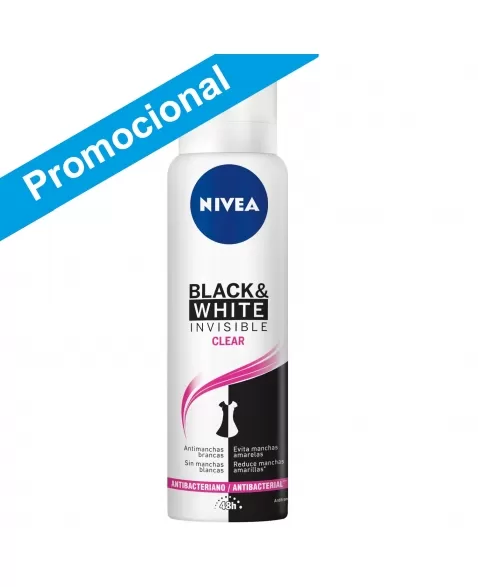 DESODORANTE AEROSOL NIVEA FEMININO INVISIBLE FOR BLACK & WHITE CLEAR LEVE 200 PAGUE 150ML