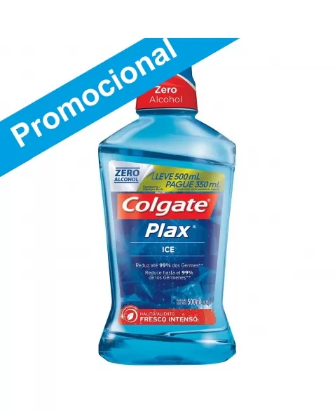 ENXAGUANTE BUCAL COLGATE PLAX ICE 500ML LEVE 500ML PAGUE 350ML