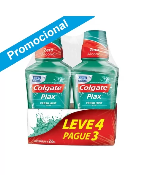 ENXAGUANTE BUCAL COLGATE PLAX FRESH MINT 250ML LEVE 4 PAGUE 3