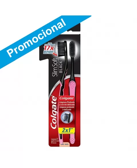 ESCOVA DENTAL COLGATE SLIM SOFT BLACK LEVE 2 PAGUE 1