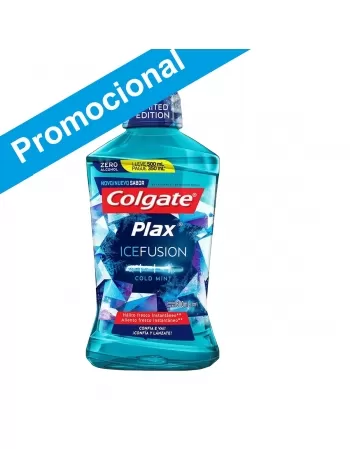 ENXAGUANTE BUCAL COLGATE PLAX ICE FUSION COLD MINT PROMO LEVE 500 PAGUE 300ML