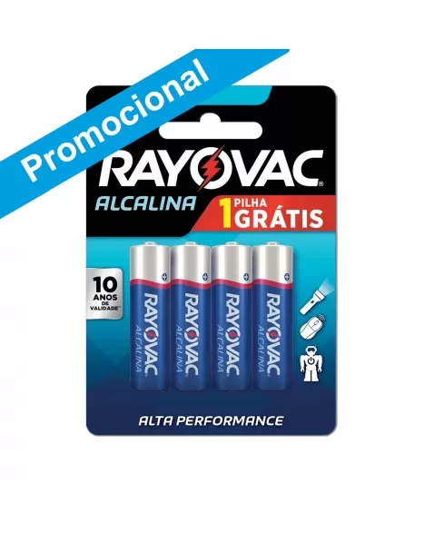 PILHA ALCALINA RAYOVAC AA LEVE 4 PAGUE 3