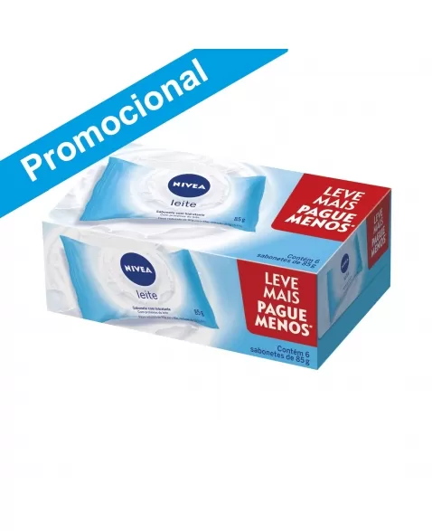 SABONETE EM BARRA NIVEA LEITE COM HIDRATANTE 85G LEVE + PAGUE -