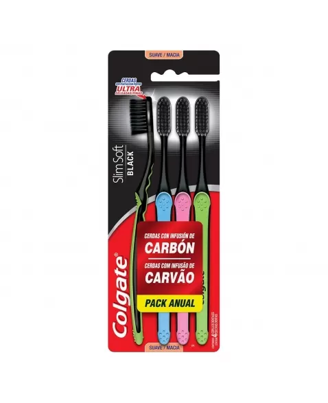 ED COLGATE SLIMSOFT BLACK 4PK