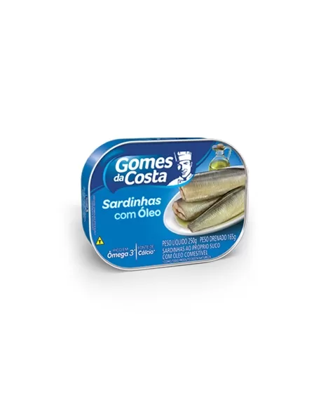 SARDINHAS AO PROPRIO SUCO COM OLEO COMESTIVEL 48 X 250 GR