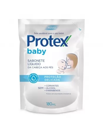 PROTEX BABY SABONETE LÍQUIDO INFANTIL PARA BEBÊS 180ML REFIL