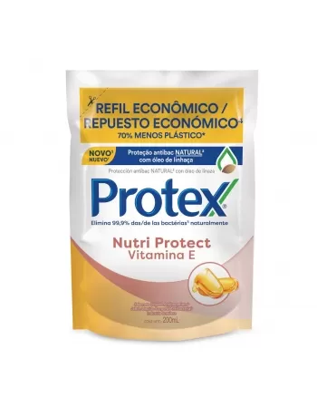 SABONETE LÍQUIDO PROTEX NUTRI PROTECT VITAMINA E 200ML REFIL