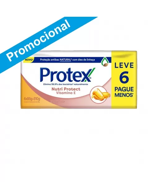 SABONETE EM BARRA PROTEX NUTRI PROTECT VITAMINA E 85G LEVE 6 PAGUE 5