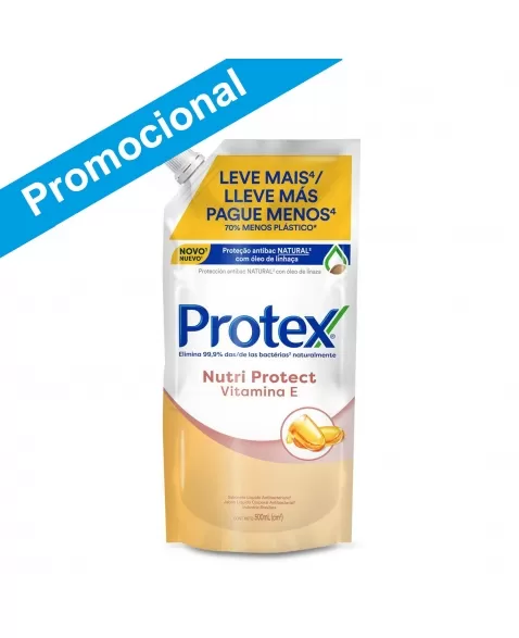 SABONETE LÍQUIDO PROTEX NUTRI PROTECT VITAMINA E 500ML REFIL