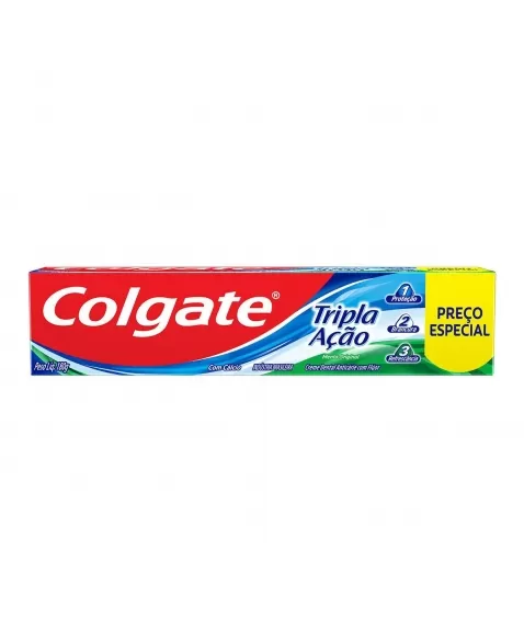 CREME DENTAL COLGATE TRIPLA AÇÃO MENTA ORIGINAL LEVE 180G PAGUE 140G