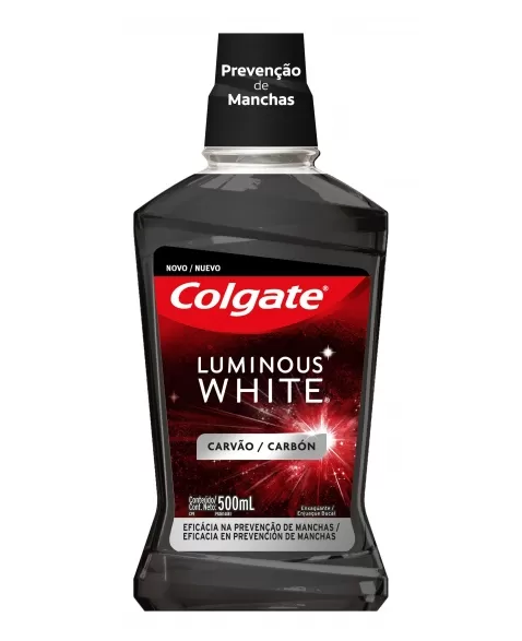 ENXAGUANTE BUCAL COLGATE LUMINOUS WHITE CARVÃO 500ML