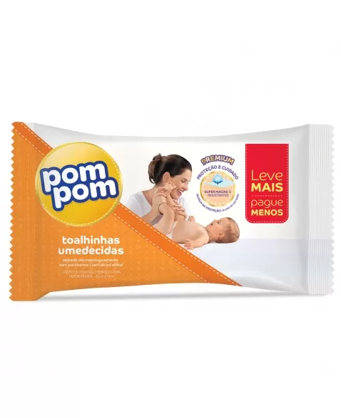 POM POM TOALHA UMEDECIDA SUAVE 8X96UN