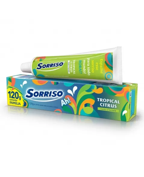 Creme Dental Sorriso Tropical Citrus 120g Tamanho Família