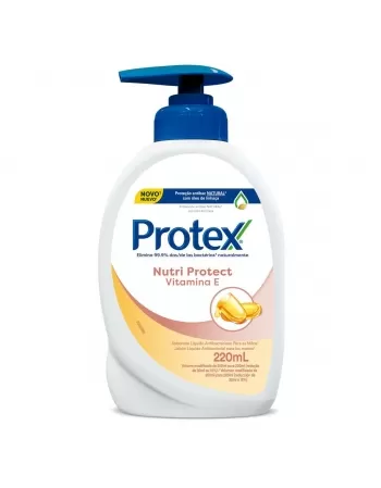 SABONETE LÍQUIDO ANTIBACTERIANO PARA AS MÃOS PROTEX NUTRI PROTECT VITAMINA E 220ML