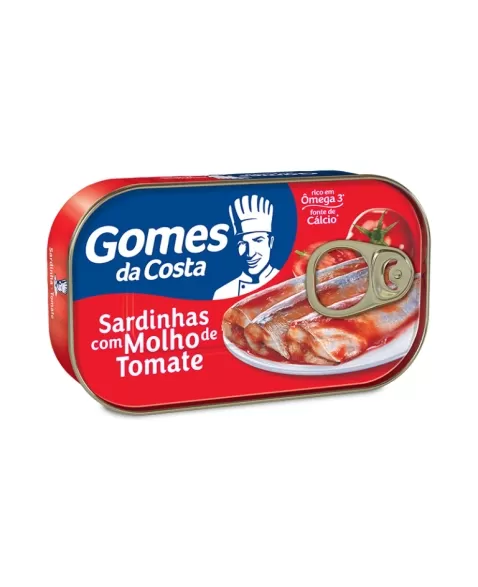 SARDINHAS AO PROPRIO SUCO C/ MOLHO DE TOMATE TEMPERADO 50 X 125 G