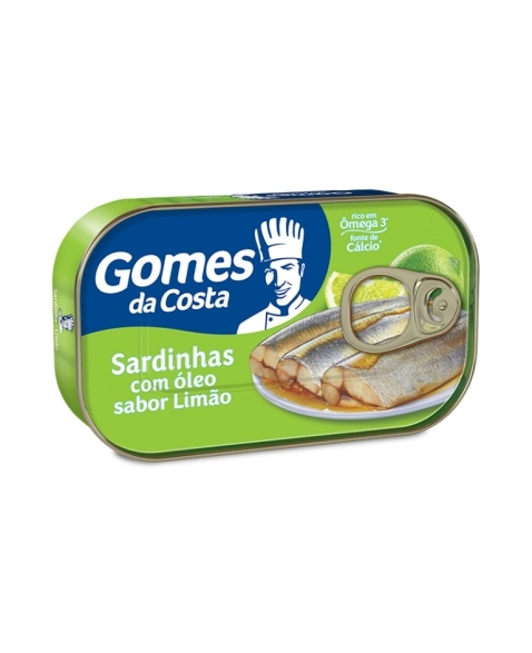 SARDINHAS AO PROPRIO SUCO COM OLEO COMESTIVEL SABOR LIMAO 50 X 12