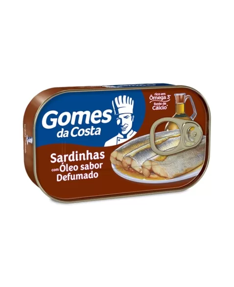 SARDINHAS AO PROPRIO SUCO EM OLEO COMESTIVEL SABOR DEFUMADO 50X125