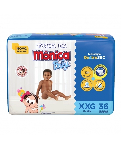 TURMA MONICA FRALDA MEGA XXG 4X36UN