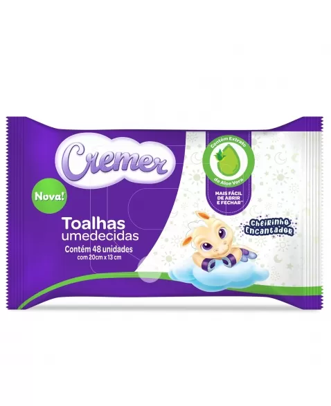 CREMER DISNEY TOALHA UMEDECIDA ALOE VERA 50 UNIDADES