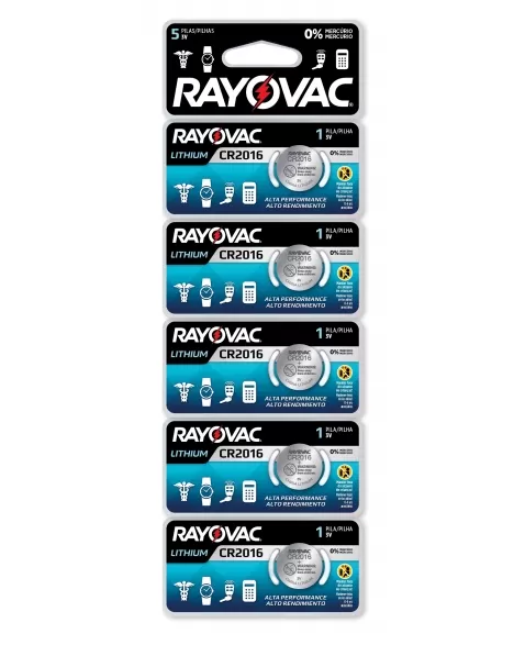 PILHA ELETRÔNICA BOTÃO RAYOVAC CR2016 MULTIBLISTER