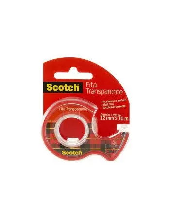 FITA TRANSPARENTE COM DISPENSADOR SCOTCH 12MM X 10M